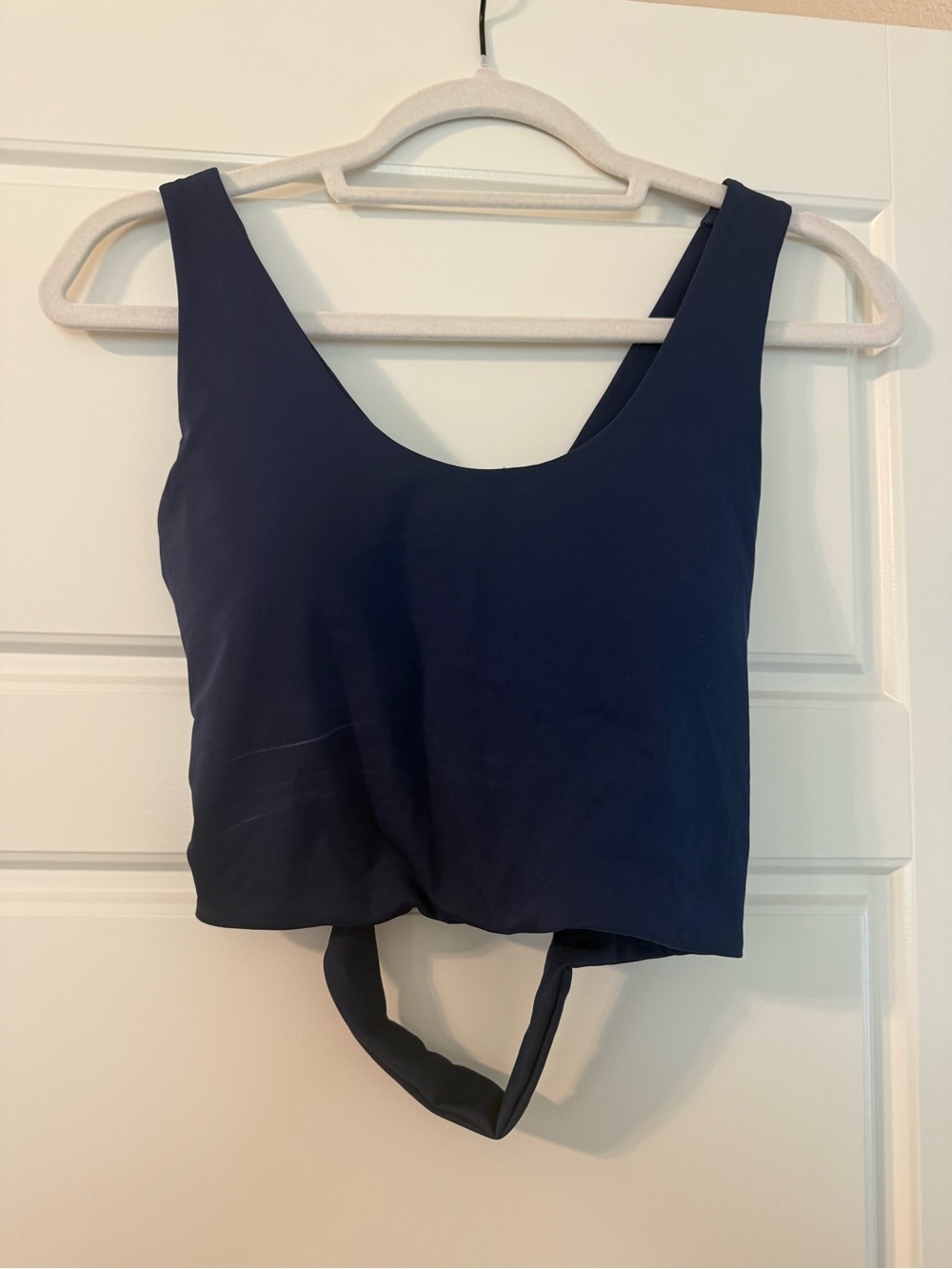 Navy Scoop Neck Bikini Top